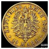 1875J Hamburg Gold 10 Mark KM-600 .1152 AGW