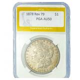 1878 Rev 79 Morgan Silver Dollar PGA AU50