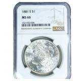 1881-S Morgan Silver Dollar NGC MS66