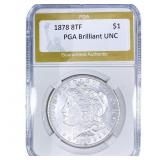 1878 8TF Morgan Silver Dollar PGA Brilliant UNC