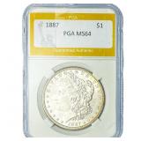 1887 Morgan Silver Dollar PGA MS64