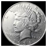 1934 Silver Peace Dollar NEARLY UNCIRCULATED