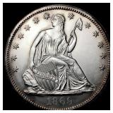 1869 Seated Liberty Half Dollar