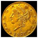 1870 California Gold 1/4 Dollar Token HIGH GRADE