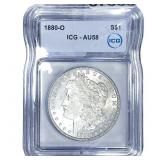 1880-O Morgan Silver Dollar ICG AU58