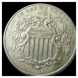 1866 Shield Nickel CLOSELY UNCIRCULATED