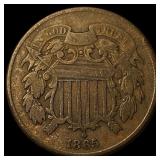 1865 Copper Two-Cent Piece LIGHTLY CIRCULATED