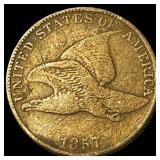 1857 Copper-Nickel Flying Eagle Cent ABOUT UNCIRCU