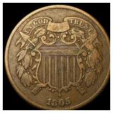 1865 Bronze Two-Cent Piece NICELY CIRCULATED