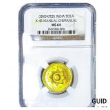 India .995 Fine Gold Tola .3727AGW NGC MS64
