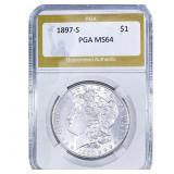 1897-S Morgan Silver Dollar PGA MS64