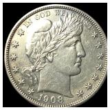 1908 Silver Half Dollar (Barber) CLOSELY UNCIRCULA