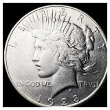 1928-S Silver Peace Dollar CLOSELY UNCIRCULATED
