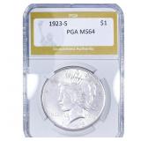 1923-S Silver Peace Dollar PGA MS64