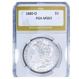 1880-O Morgan Silver Dollar PGA MS63