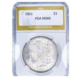 1921 Morgan Silver Dollar PGA MS66