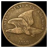 1858 Copper-Nickel Flying Eagle Cent ABOUT UNCIRCU