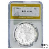 1881 Morgan Silver Dollar PGA MS63