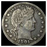 1901 Barber Quarter LIGHTLY CIRCULATED