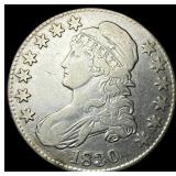 1830 Capped Bust Half Dollar NEARLY UNCIRCULATED