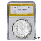 1881-CC Morgan Silver Dollar PGA MS64+