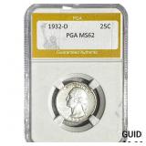 1932-D Washington Silver Quarter PGA MS62