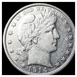 1914-S Silver Barber Half Dollar NEARLY UNCIRCULAT