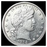 1914 Barber Silver Quarter NEARLY UNCIRCULATED