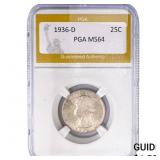 1936-D Washington Silver Quarter PGA MS64