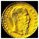 1865 Mexico Maximilian Gold 1 Peso UNCIRCULATED