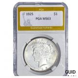 1925 Silver Peace Dollar PGA MS63