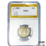 1902 Barber Quarter PGA MS63