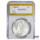1884-O Morgan Silver Dollar PGA MS66+