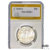 1939-D Walking Liberty Half Dollar PGA MS66+