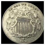 1872 Shield Nickel CLOSELY UNCIRCULATED