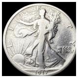 1917-S Silver Walking Liberty Half Dollar LIGHTLY