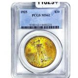 1925 $20 Gold Double Eagle PCGS MS62