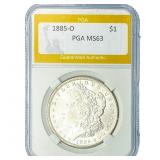 1885-O Morgan Silver Dollar PGA MS63