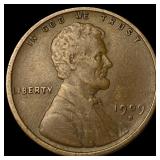 1909-S Lincoln Wheat Cent ABOUT UNCIRCULATED