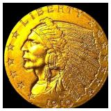 1910 Indian Head Gold $2.50 Quarter Eagle UNCIRCUL