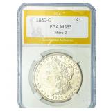 1880-O Morgan Silver Dollar PGA MS63 Micro O
