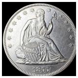 1877 Seated Liberty Half Dollar CLOSELY UNCIRCULAT