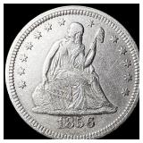 1856 Seated Liberty Quarter NEARLY UNCIRCULATED