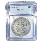 1882-O/S Morgan Silver Dollar ICG F12