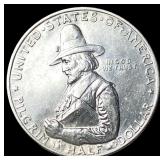 1920 Silver Pilgrim Tercentenary Half Dollar CLOSE