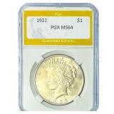 1922 Silver Peace Dollar PGA MS64