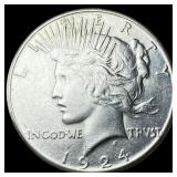 1924 Silver Peace Dollar CLOSELY UNCIRCULATED