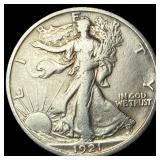 1921-S Silver Walking Liberty Half Dollar NEARLY U