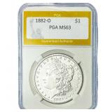 1882-O Morgan Silver Dollar PGA MS63