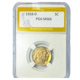 1928-D Buffalo Nickel PGA MS66